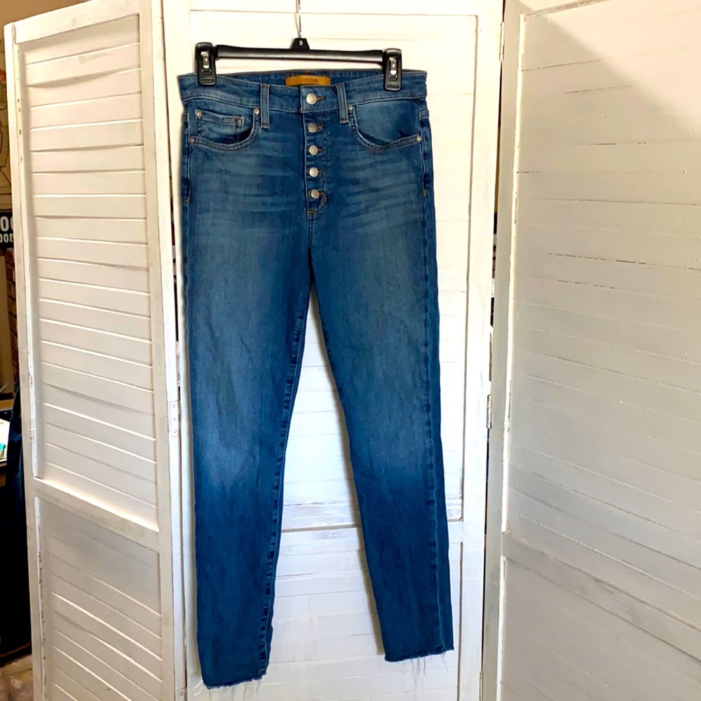 Raw hem skinny jeans button fly Joe’s jeans w 28
